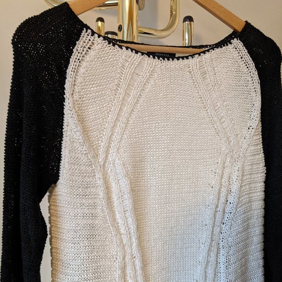 Long Black and White Detail Sweater - Picture 1 of 10